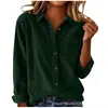 Camisa de Pana Transfronteriza 2026, Color Sólido, Cuello Campana, Chaqueta Casual Abotonada, Nueva Ropa de Mujer Europea y Americana para Otoño/Invierno en Amazon