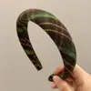 Diadema dulce a cuadros de dopamina para mujer, fresca y casual para el uso diario, diadema de corona alta para maquillaje y lavado de cara, accesorio para el cabello