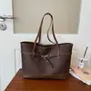 Bolso de Mano Minimalista de Cuero Bicolor para Mujer 2026, Bolso de Hombro de Gran Capacidad para el Trabajo, Bolso de Mano de Lujo Ligero con Decoración de Correa