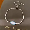 Pulseira olho de concha cravejada com zircônia, toque de luxo leve de nicho de alta qualidade, personalizada, moderna, simples, joias versáteis para atacado