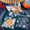 Bolsa de embalaje para galletas, autosellante, pegajosa, con forma de copo de nieve, crujiente, caja pequeña separada, para hornear dulces, bocadillos transparentes.