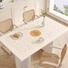 Mantel de Mesa de Cuero Estilo Crema Impermeable y a Prueba de Aceite No Lavable Anti-escaldaduras Mantel Suave para Mesa de Centro Mantel Rectangular