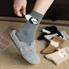 Meias de Lã Quentes para Outono e Inverno, Meias de Meia-Perna Femininas Fofas com Pompons de Pelo Estéreo, Meias Grossas Femininas Estilo Preppy