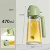 Frasco Pulverizador de Óleo com Flip Automático 2 em 1 Dispensador de Óleo Antiaderente Recipiente de Óleo de Cozinha