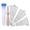 Atacado garrafa de agulha de plástico transparente garrafa de contas agulha de armazenamento de linha suporte de agulha garrafa de agulha 10ml parafuso fundo redondo tubo de centrífuga