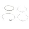 Europa e Estados Unidos diamante completo estrela de cinco pontas Lua Amor pulseira AliExpress moda pulseira de personalidade conjunto de quatro peças B3354