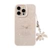 Pérola Tridimensional Adequada para Capa de Celular Apple 17 iPhone 16 Pingente de Laço 15 Pro Max Elegante 11 Capa
