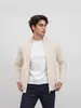 Chaqueta de punto para hombre, Nueva de Otoño/Invierno, Color liso, Cuello alto, Cremallera, Cárdigan, Prendas de punto versátiles y casuales para hombre