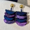Brincos de Tarraxa Roxo Romântico da Idade Média Femininos Brincos Geométricos de Alta Qualidade 2025 Novos Brincos Elegantes com Flor Francesa para Mulheres