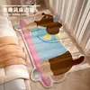 Alfombra de Cama Linda de Dibujos Animados, Alfombra Larga de Cachemira Sintética, Esterilla Refrigerante para Pies, Alfombrilla para Ventana Saliente de Balcón, Manta para Sofá de Sala de Estar