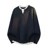 Suéter de malha de duas peças para outono e inverno, de marca AliExpress, para homens, suéter pullover casual, jaqueta de camada base de corte solto
