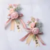Estética Rosa Champaña Rosa Hortensia Ramillete Flor de Muñeca Novio Novia Padrino Dama de Honor Boda Flor de Solapa