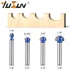 Conjunto de 4 peças de fresa Yusheng profissional, haste de 1/4, fundo redondo, para marcenaria, fresadora, cortador de ranhuras, cabeça de fresa semicircular para relevo, lâmina para máquina de gravação