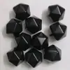Dado de 20 Lados Liso Peneira Preta Icosaedro Regular Material para Gravação Impressão Escrita Dado Liso