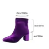Botas Femininas de Salto Alto Cano Médio Chegada Nova Outono 2026 Zíper nas Costas Tamanhos Grandes Botas Camurça Salto Bloco Bico Quadrado Pequeno