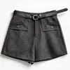Conjunto de shorts de outono feminino para baixinhas, calça pantalona de cintura alta, 2026 novo legging casual justo estilo bootcut