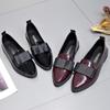 Zapatos de Charol Estilo Británico para Mujer Primavera 2024 Boca Baja Planos Puntiagudos de Una Capa Negros con Lazo Tacón Bajo Zapatos de Trabajo