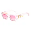 Gafas de sol de moda 2026 con montura cuadrada para mujer Estilo Ins moderno Gafas de sol transparentes rosas Anti-UV Personalizadas Modernas
