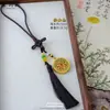 Nó Chinês Corda de Mão Pingente de Borla Cinco Bênçãos Versão Perfeita Pingente DIY Estilo Antigo Nó Chinês Pingente para Chaveiro de Carro