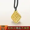 Nova Loja de Ouro Mesmo Estilo Método Antigo Flor de Areia Dourada Pingente Ruyi de Seda Cor Queimada Resistente ao Desbotamento Pingente de Areia Dourada Joia