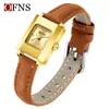 Reloj de Mujer Ofns Amazon Impermeable Lujo Ligero Cuadrado Pequeño Reloj de Cuarzo Casual de Negocios para Mujer Artículo Popular Transfronterizo