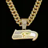 Colar Personalizado Full Diamond Nova Moda Transfronteiriça Masculino Versátil Corrente Cubana Hip-Hop Atacado