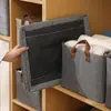 Caixa de Armazenamento de Roupas Dobrável de Tecido Catiônico, Organizador de Gaveta em Camadas de Grande Capacidade, Solução de Armazenamento para Calças Fábrica