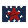 Jit Jogo Americano Dia da Independência Transfronteiriço Amazon Novo Jogo Americano Estampado em Linho Bandeira Estrela Decoração de Mesa Jogo Americano