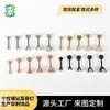Pendientes Personalizados Transfronterizos, Acero Inoxidable con Circonita de Moda, Lujo Ligero, Minimalista, Estilo Nicho, Joyería para Piercing Estilo Ins, Tachuelas para Hélice