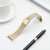 Adecuado para Apple Applewatch Amano Correa de Reloj de Metal de Acero Inoxidable con Hebilla Doble de Siete Cuentas