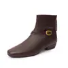 Botas Delgadas de Moda para Mujer 2026 Otoño/Invierno Nuevas Versátiles Casuales Estilo Francés Punta Cuadrada Con Faldas Botines Cortos Mujer Tendencia