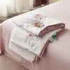 2025 Nuevo Edredón de Verano Enfriador de Lyocell Tencel para Dormir Desnudo Sedoso Edredón de Aire Acondicionado Lavable a Máquina Juego de Edredón Delgado de Cuatro Piezas