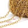 Corrente lateral de aço inoxidável com corrente cruzada, faça você mesmo, corrente de fio banhada a ouro 18k, acessórios de colar de joias da moda europeia e americana