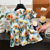 [Estereoscópico 3D] Vestido de Algodón y Seda de Verano para Niñas, Vestido Delgado Floral 3D de Princesa, Vestido de Princesa para Niñas