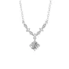 Collar de Plata de Ley 925 Diosa del Laurel para Mujer Diseño de Nicho Lujo Accesible Cadena para Clavícula de Circonita Estilo Ins Colgante Cubo de Azúcar