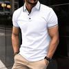 Camisa polo de manga curta transfronteiriça europeia e americana, verão, camiseta polo esportiva masculina com botões no AliExpress Amazon