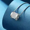 Collar de Clavícula con Colgante Completo de Diamante en Plata S925 Transfronterizo para Mujer, Collar con Forma de Cintura de Moissanita, Moderno y Elegante, Artesanía Exquisita, Alta Calidad