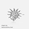 Anillo de Girasol Personalizado Transfronterizo Acero Inoxidable Retro Francés de Alta Gama con Forma Especial de Sol Retorcido Lote