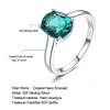 Atacado Transfronteiriço do Fabricante Anel Romântico de Esmeralda em Prata Esterlina 925 para Mulheres Joia da Moda Anel de Quatro Garras Cravejado com Diamantes