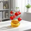 Adornos Decorativos de Vidrio Zibo de Manzana, Caqui y Árbol de Lingotes para Decoración del Hogar, Decoraciones de Escritorio de Oficina y Regalos de Uso Diario