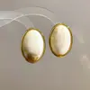 Aretes ovalados de acrílico con degradado estilo Melard para mujer, aretes de lujo ligero de alta gama, aretes de diseño de nicho para mujer