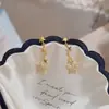 Brincos de Pentagrama Galáctico Sonhadores com um Toque de Luxo Leve e High-End, Brincos com Pino de Prata S925, Doces e Delicados, Brincos Versáteis