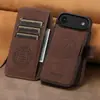 Adequado para Capa de Celular com Tampa Flip-Top para Inserir Cartão Iphone18Promax, Suporte de Carregamento Sem Fio Magnético Dois em Um Capa de Couro