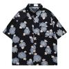 Camisa Floral de Manga Corta Diseño Nicho para Hombre Verano Retro Estilo Hong Kong Estilo Hawaiano Costero Casual Bf Ropa de Pareja