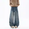 Jeans sueltos de pierna recta estilo americano para hombre, pantalones largos versátiles de moda, jeans casuales para hombre, pantalones vintage que alargan las piernas