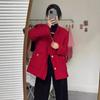 Casaco Vermelho para Mulheres, Novo Estilo Outono e Inverno 2026, Tendência de Alta Qualidade, Roupa Grossa de Inverno Natal Ano Novo para Mulheres