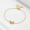 Pulseira Borboleta Zircônia Prata Esterlina S925 Feminina Europeia e Americana Transfronteiriça Luxo Leve Ins Elegante Celebridade da Internet Joia de Mão com Diamante Celebridade da Internet
