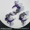Colgante de Luna Creciente Roja Dulce Oscura Colgante de Luna Grande Gota de Agua Pulsera de Cuentas Hecha a Mano DIY Collar Accesorios de Aleación