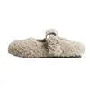 Zapatos peludos de suela plana puntera cerrada medias zapatillas mujer 2026 Otoño/Invierno Nuevas Zapatillas de Algodón con Felpa de Ante Zapatos Birkenstock Mocasines