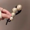 Presilha de Cabelo Semi-Preso de Luxo, Piranha de Cabelo Laço de Verão, Presilha Torcida Não Dolorosa, Presilha de Cabelo Redonda com Pérola para Parte de Trás da Cabeça Feminina